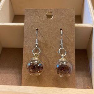 Brown ornament earrings handmade